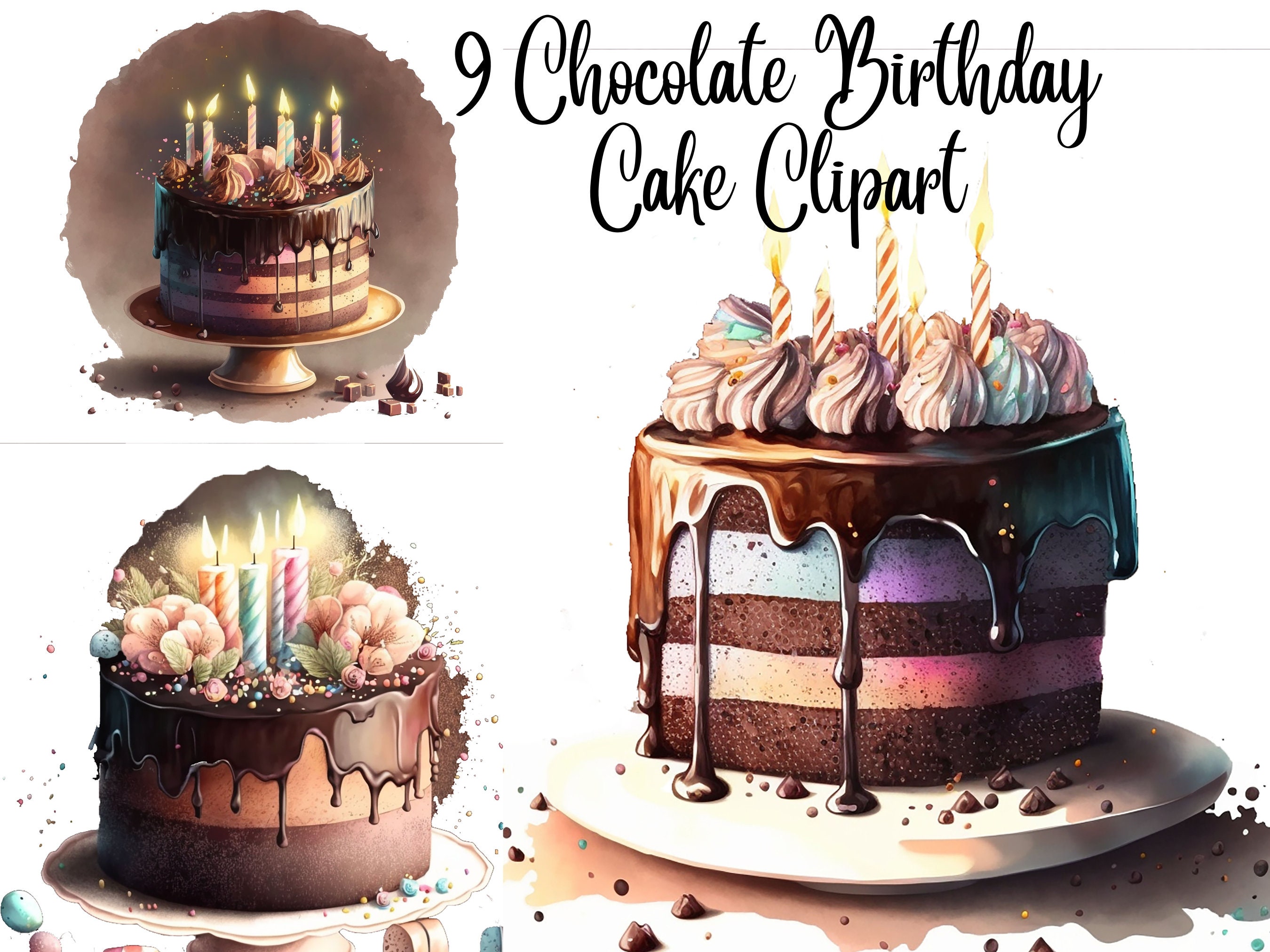 Chocolate Birthday Cake Clip Art
