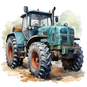 20 Watercolor Farm Tractor clipart, JPGs,Rusty Tractor,Commercial use,Digital Download,Watercolor Clipart,Card Making,Clip Art,Digital Craft