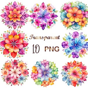 10 Mandala Petunia Clipart PNG, Mandala png, Mandala spring clipart, mandala sublimation, mandala clip art, digital download, commercial use
