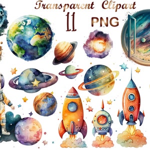 11 Space png,space clipart,astronaut png,Watercolor Clipart PNG,space sublimation, outer space,Sublimation,Commercial use, Digital Download