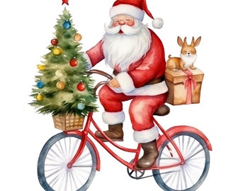 9 JPGs, Santa Claus Clipart bundle, Digital Download - Card Making, Mixed Media, Digital Paper Craft, Christmas clipart