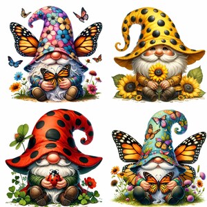 59 Summer Gnome Bundle Clipart PNG, Gnomes, Digital Download, Card ...