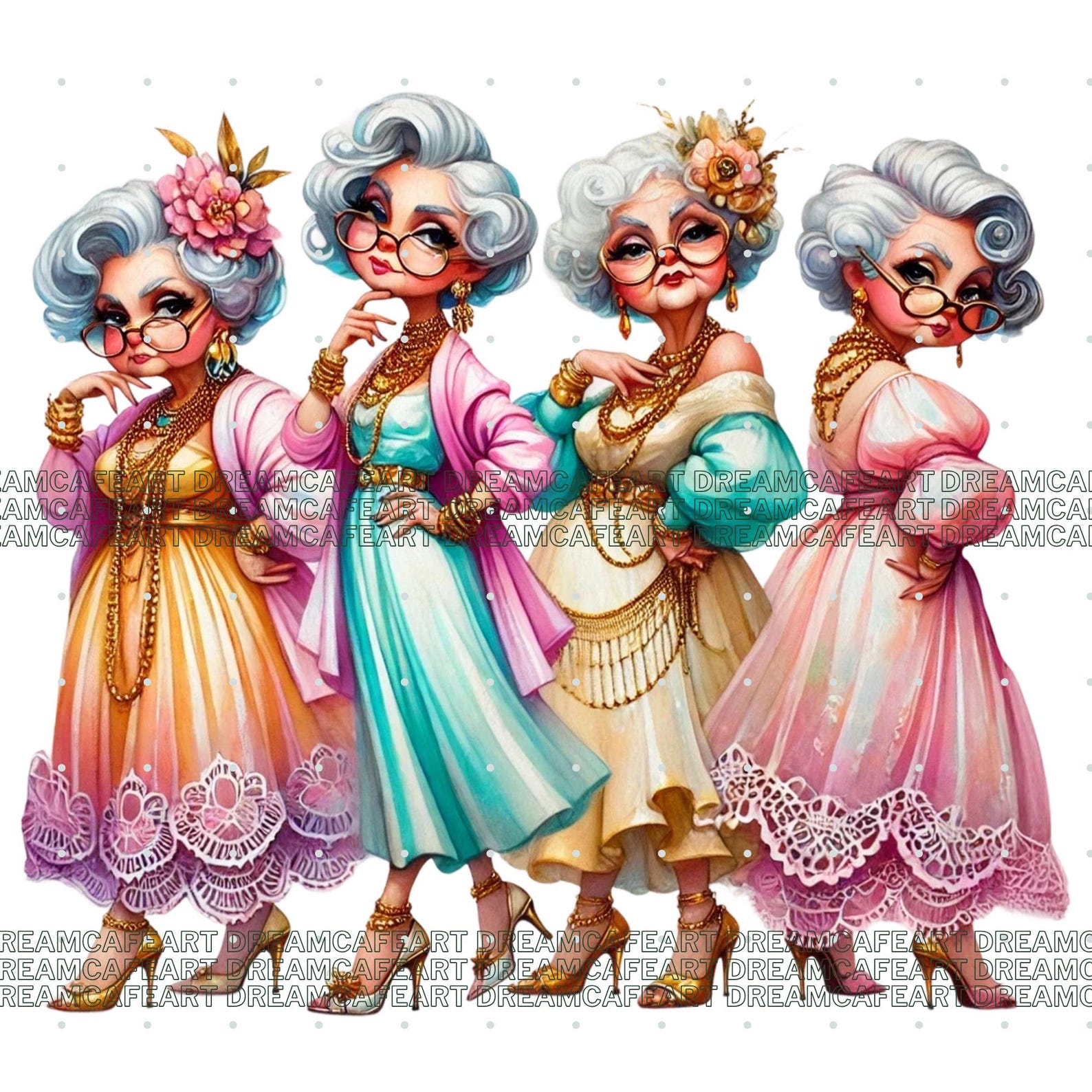 40 PNG Funny Old Ladies Clipart Bundle | Elderly Grandma PNG ...