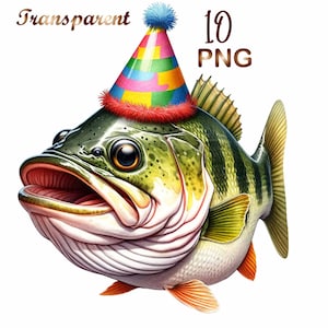 10 Bass Fish PNG, Funny Bass Fish,Watercolor Bass, Birthday Fish PNG, Party Fish png, Fishing png, Commercial Use, Digital Download