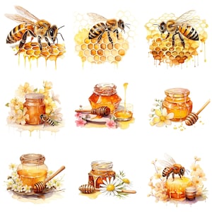 bee clipart,bee invitation,bee png,bees and flowers,bee watercolor,commercial use,garden art,honey bee clipart,honeybee clipart,honey clipart,honeycomb background,watercolor clipart,watercolor flowers
