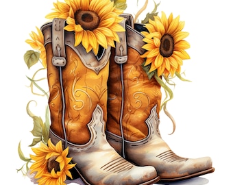 13 Cowgirl Boots Clipart JPGs, Watercolor Cowboy Boots Clipart, Digital crafting, Paper crafts, Cute clipart,Instant download,commercial Use