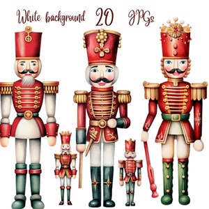 20 Christmas Nutcracker, High Quality JPGs, Digital Download - Card Making, Mixed Media, Digital Paper Craft, Christmas clipart