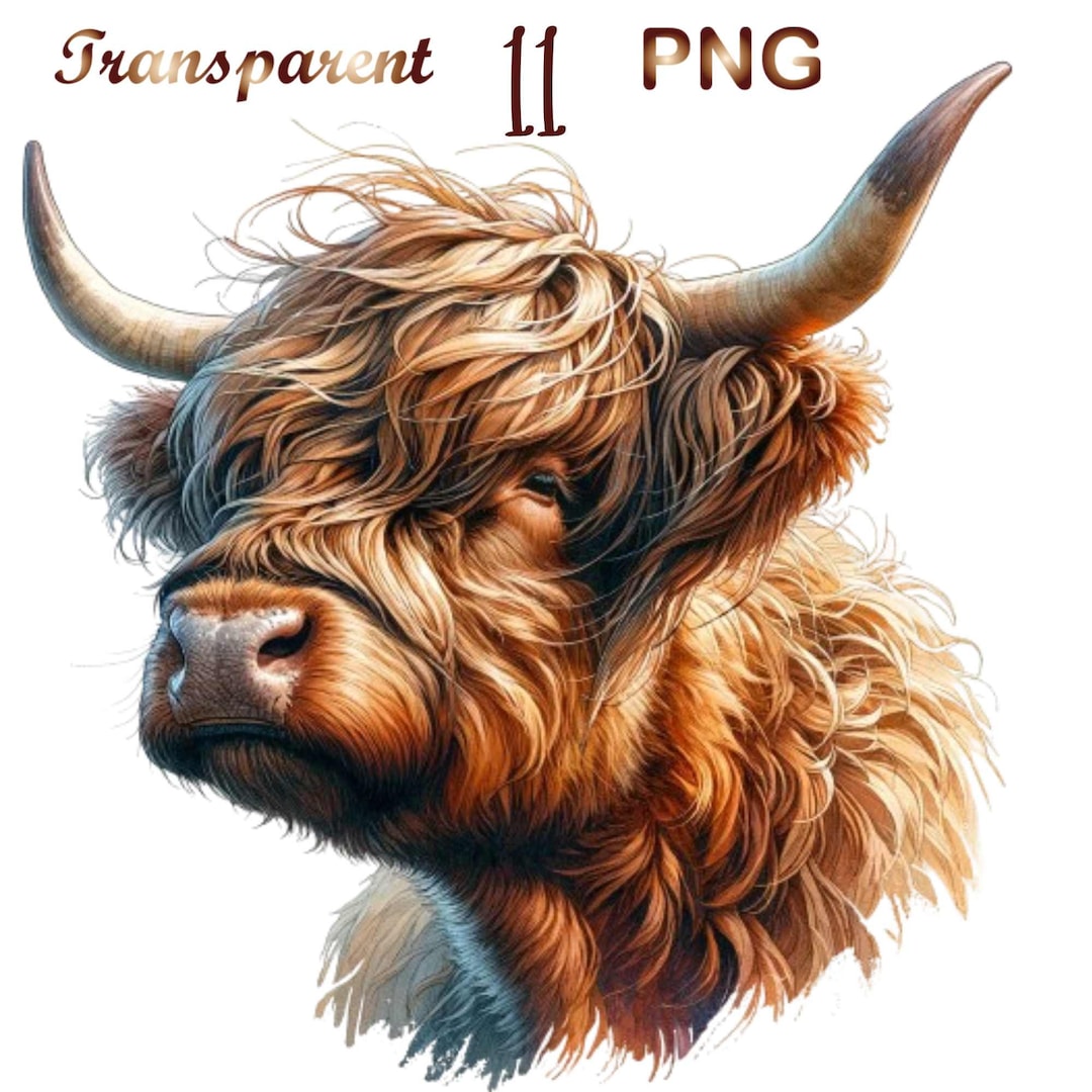 Highland Cow PNG Clipart Bundle: Scottish Heifer Graphics (digital ...