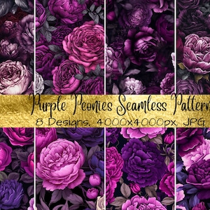 Peony Seamless Pattern - Watercolor pattern - Seamless Pattern - Commercial Use - Digital Paper,Repeating Pattern, Seamless design