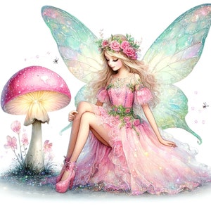 20 JPG, Garden Fairy clipart, Cute Fairy Clipart, Fairy Clipart, balerina clipart,  fairy clipart watercolor, Fairy house clipart