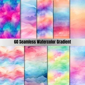 60 papéis digitais gradientes para impressão contínua, papéis digitais gradientes, fundo gradiente, fundo gradiente, diário de sucata, scrapbooking