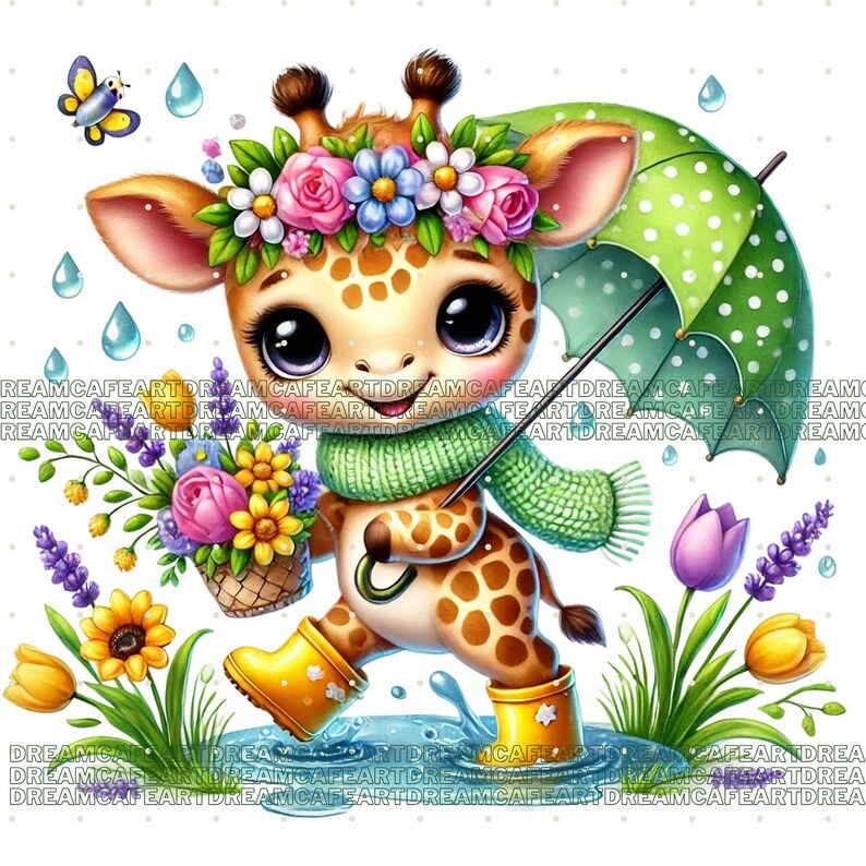 Spring Giraffe 31 PNG Spring Baby Giraffe Clipart, Cute Giraffe PNG Bundle, Hello ...