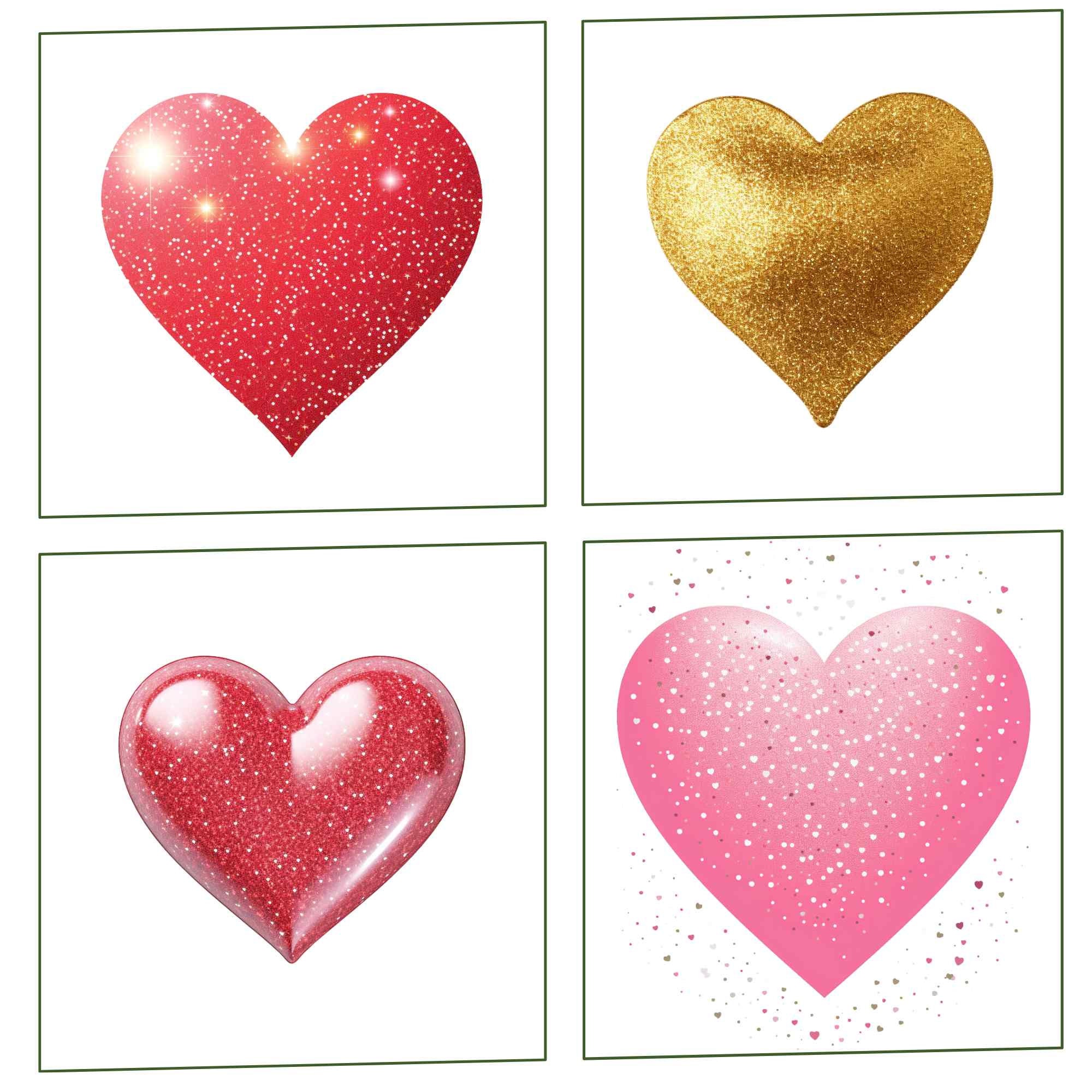 29 Valentine's Day Clipart PNG, Glitter Heart Valentines Day Clip Art ...