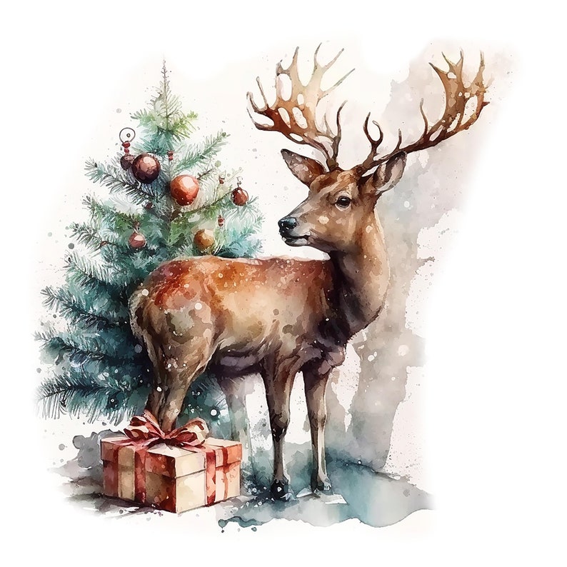 11 Cute Fawn Clipart , Christmas Deer Clipart, High Quality Jpgs ...