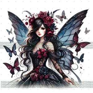60 PNG Gothic Fairy Clipart Bundle – Watercolor Fairy Characters ...