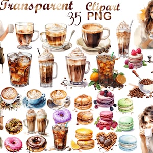 35 PNG, Watercolor coffee clipart,Coffee drinks clipart,Vintage coffee pots,coffee grinders, Coffee beans, Cup of coffee, Coffee Sublimation