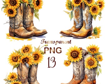 13 Cowgirl Boots Clipart PNG, Watercolor Cowboy Boots Clipart, Digital crafting, Paper crafts, Cute clipart,Instant download,commercial USe