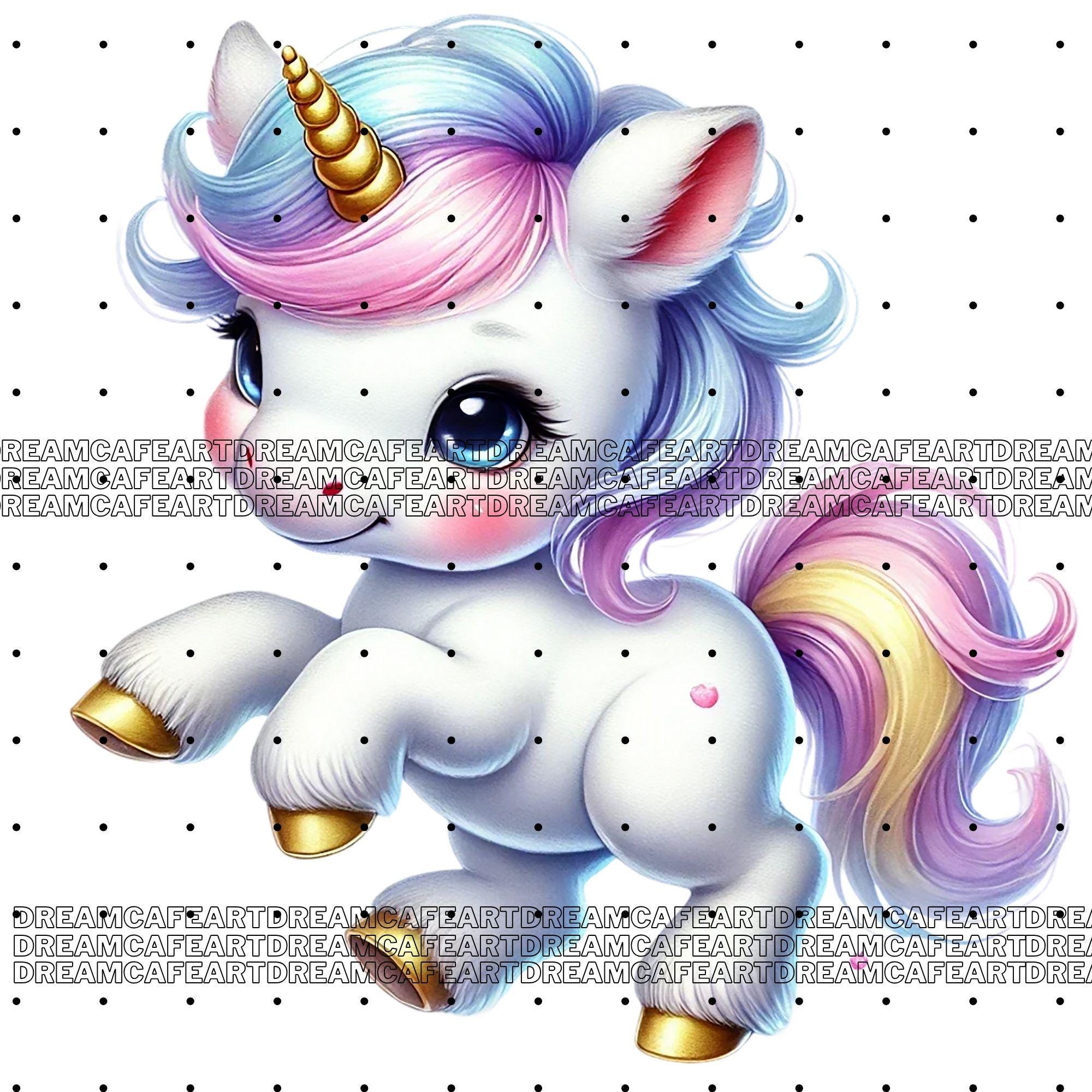 50 PNG Baby Unicorns Clipart Bundle, Magical Unicorn Graphics,cute ...