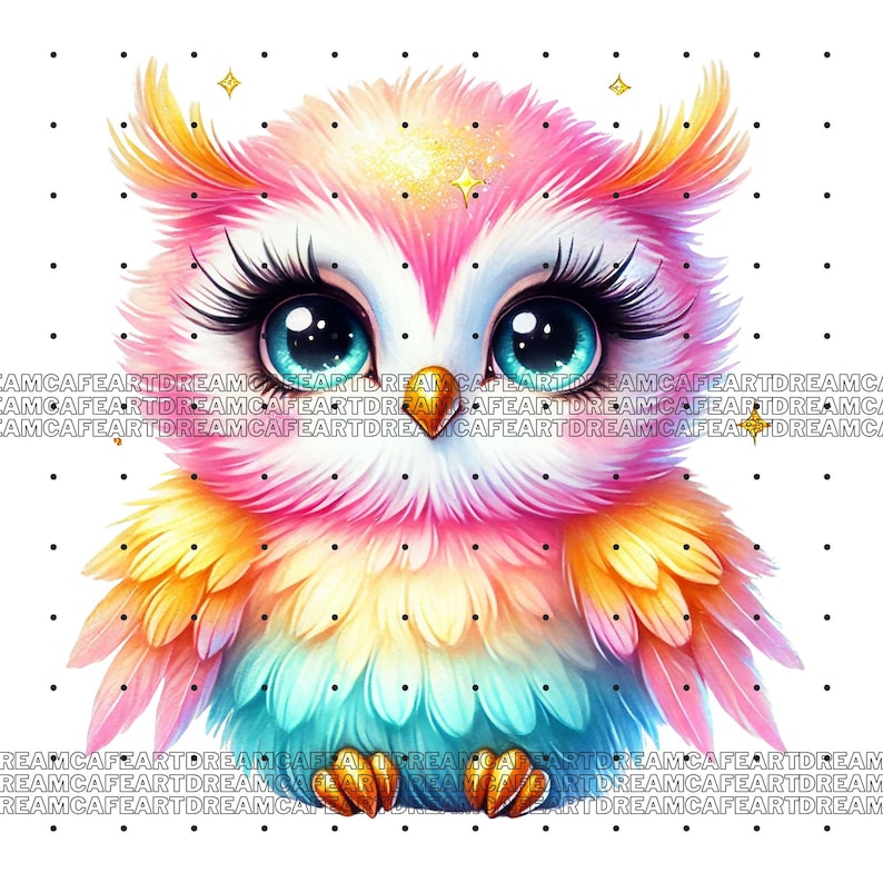 Owl Clipart bundle 135 PNG, Sparkling Owl Sublimation, Colorful Owls, Owl artwork, Owl printable, Digital Download, Card Making imagen 8