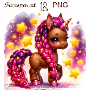 18 PNG, Baby unicorn clipart, African American unicorn,cute Unicorn clipart, afro unicorn birthday png,black unicorn, afro unicorn