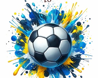 10 Soccer ball png,Soccer shoes png,Watercolor Clipart PNG, Soccer posters,Soccer printable art,Sublimation,Commercial use, Digital Download