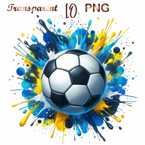 10 Soccer ball png,Soccer shoes png,Watercolor Clipart PNG, Soccer posters,Soccer printable art,Sublimation,Commercial use, Digital Download