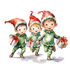 10 Christmas Elves Clipart, Christmas Clipart, Elves Clipart, Jpgs ...