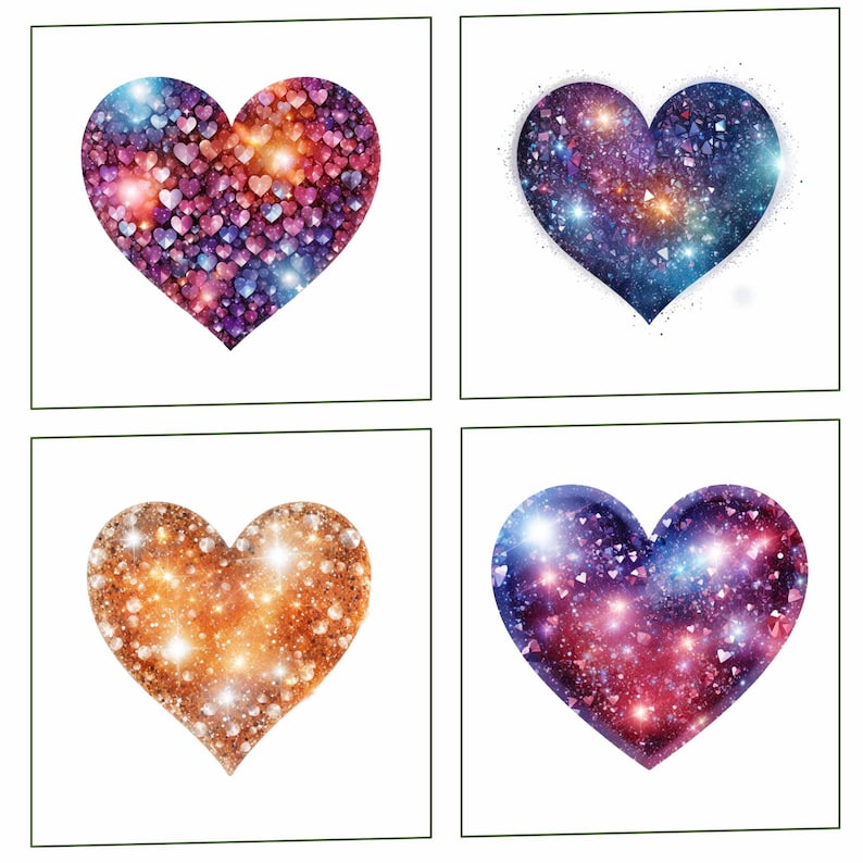 29 Valentine's Day PNG, Glitter Heart Valentines Day Clip Art, Love