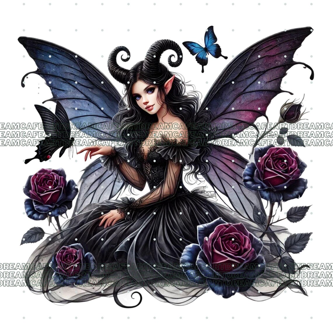 60 PNG Gothic Fairy Clipart Bundle – Watercolor Fairy Characters ...