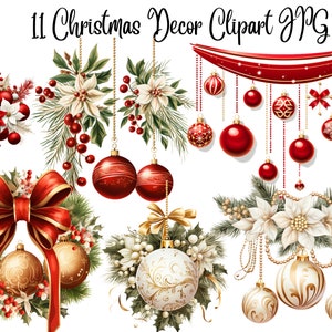 11 Christmas Clipart, High Quality JPGs, Digital Download - Card Making, Mixed Media, Digital Paper Craft,Christmas clipart
