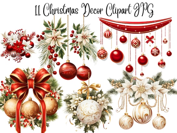 11 Christmas Clipart High Quality Jpgs Digital Download - Etsy