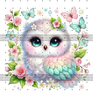 Owl Clipart bundle 135 PNG, Sparkling Owl Sublimation, Colorful Owls, Owl artwork, Owl printable, Digital Download, Card Making imagen 3