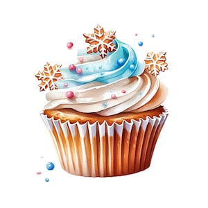 27 Watercolor Christmas Cupcake Clipart Jpgs Digital Download - Etsy