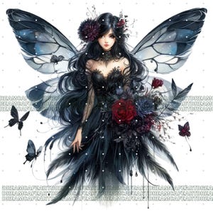 60 PNG Gothic Fairy Clipart Bundle – Watercolor Fairy Characters ...