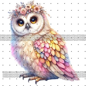 Owl Clipart bundle 135 PNG, Sparkling Owl Sublimation, Colorful Owls, Owl artwork, Owl printable, Digital Download, Card Making imagen 14