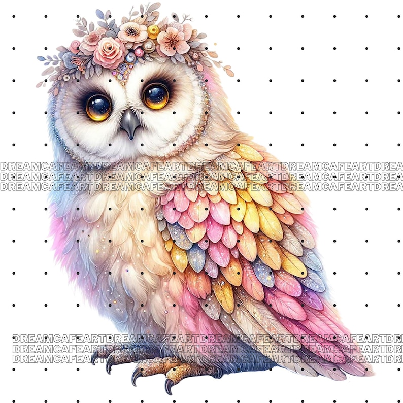Owl Clipart bundle 135 PNG, Sparkling Owl Sublimation, Colorful Owls, Owl artwork, Owl printable, Digital Download, Card Making imagen 14