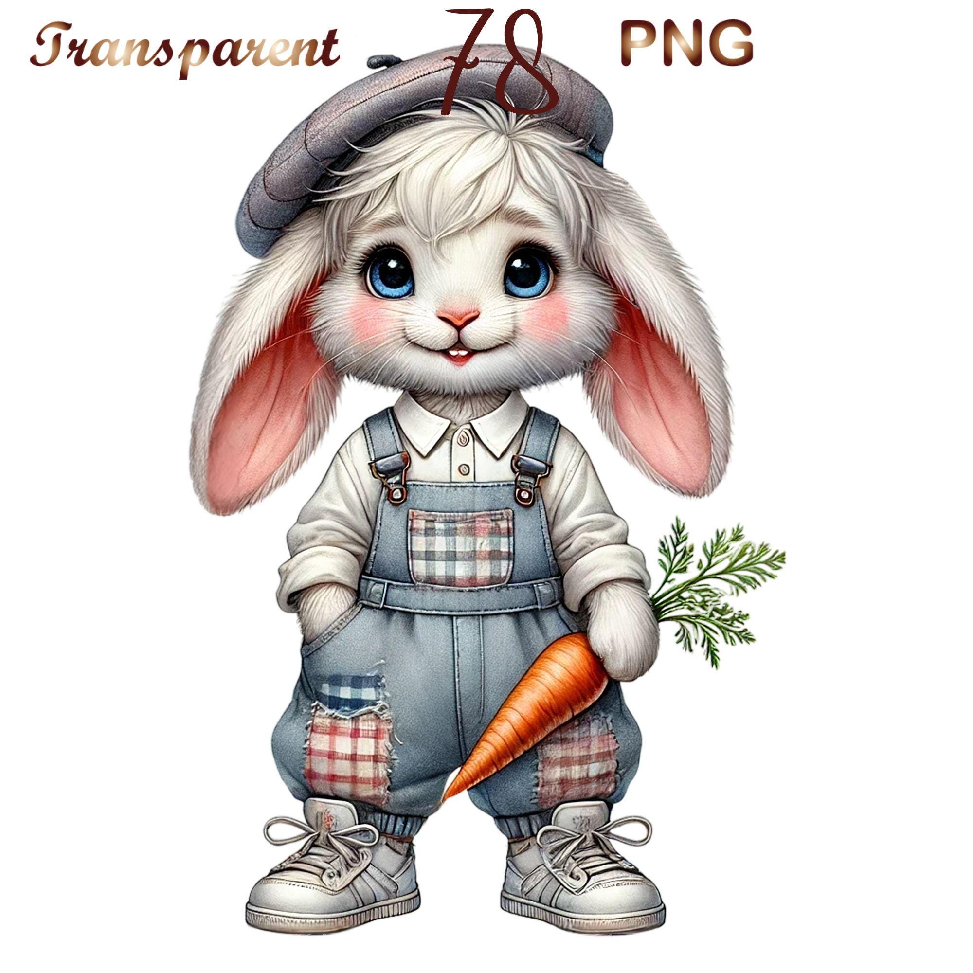 78 PNG, Watercolor Rabbit Clipart Bundle, Bunnies PNG, Floral Bunny ...