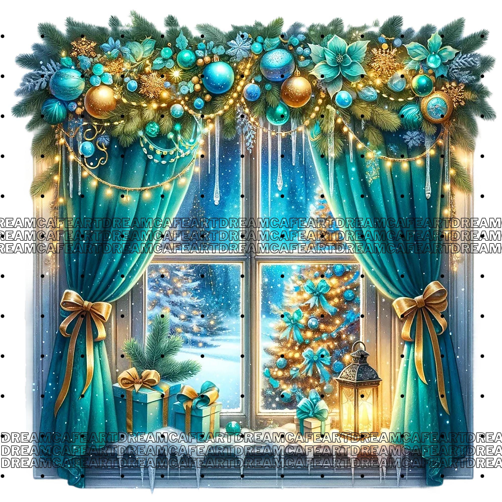 Window Animation Holiday 30 PNG Set 3 Christmas Windows Clipart Bundle, Festive Window Scene ...