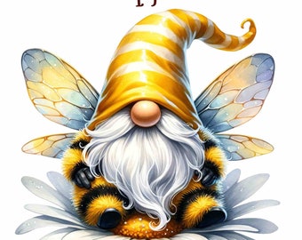 14 Bumble Bee gnome clipart,bee gnome watercolor,bee gnome with wings,bee gnomes clipart,bee gnome png,gnome clipart bundle, bee hive gnome