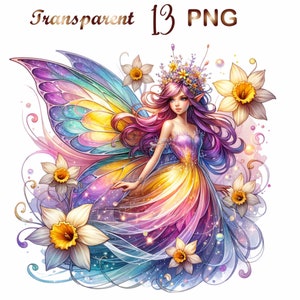 13 Spring Fairy Clipart bundle png,Spring Fairy png,Fairy Illustration Spring png,fairy clipart,Sublimation,Commercial USe