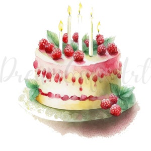 12 Colourful Birthday Cake Clipart - High Quality Jpgs - Digital ...