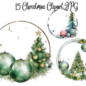 15 JPGs, Christmas Frames, High Quality,Digital Download - Card Making, Mixed Media, Digital Paper Craft, Christmas clipart