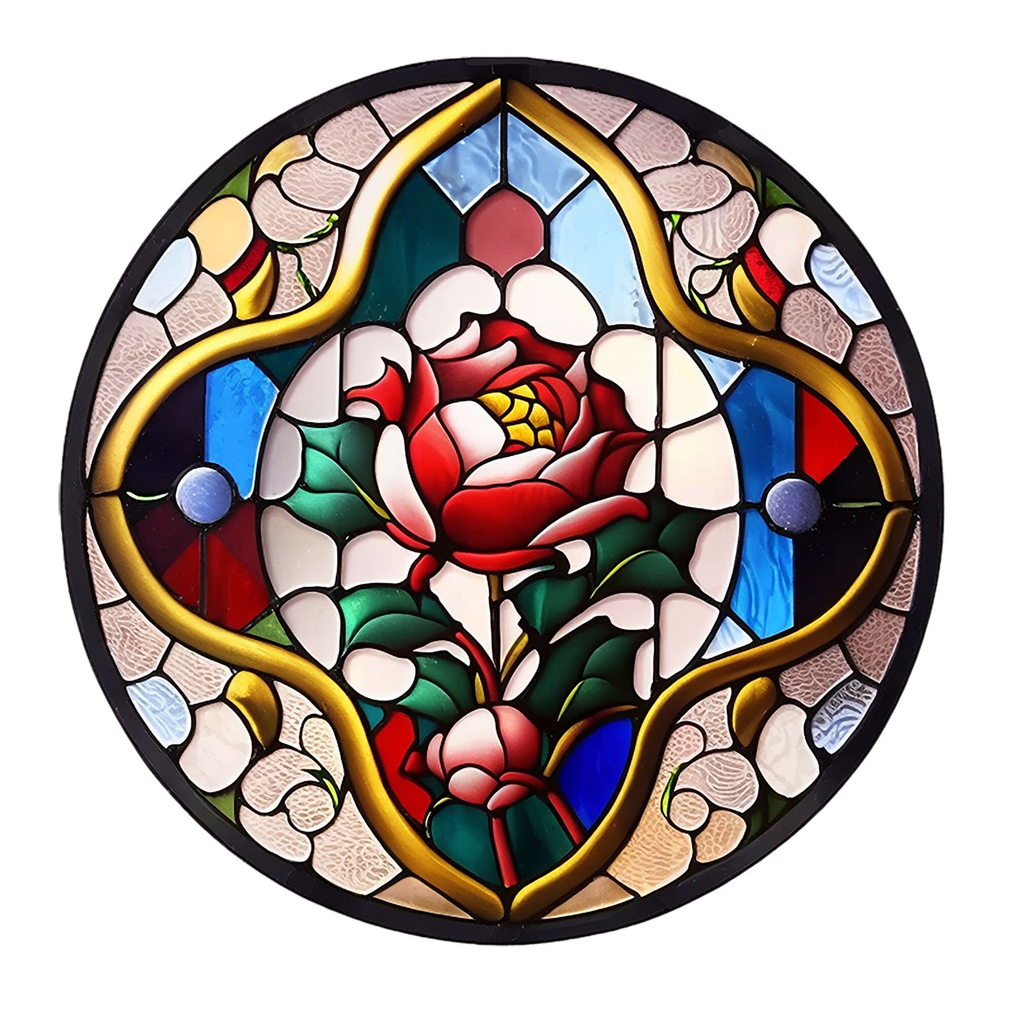 10 Stained Glass Roses Png Glass Roses Clipart Watercolor Etsy UK