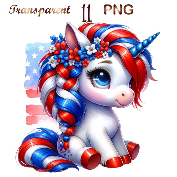 11 PNG, clipart bébé licorne, licorne lipart, clipart licorne mignon, bébé licorne png, clipart licorne, licorne patriotique, licorne du 4 juillet