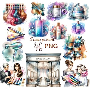46 PNG,Hair Stylist сlipart  bundle,Hair Salon Clipart,Hairdresser Illustrations,Fashion Glam Hair Salon Clipart,Beauty Shop,Hairdresser png