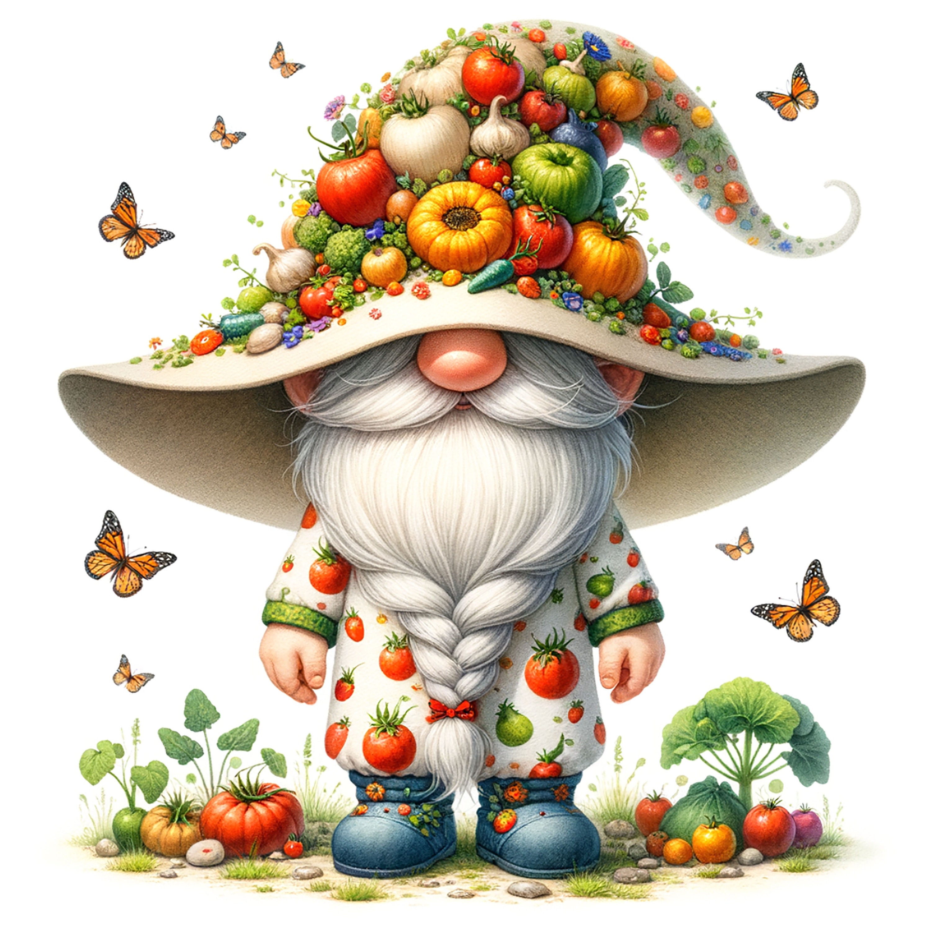 56 Png,watercolor Spring Garden Outdoor Gnomes PNG Clipart Bundle, Cute ...