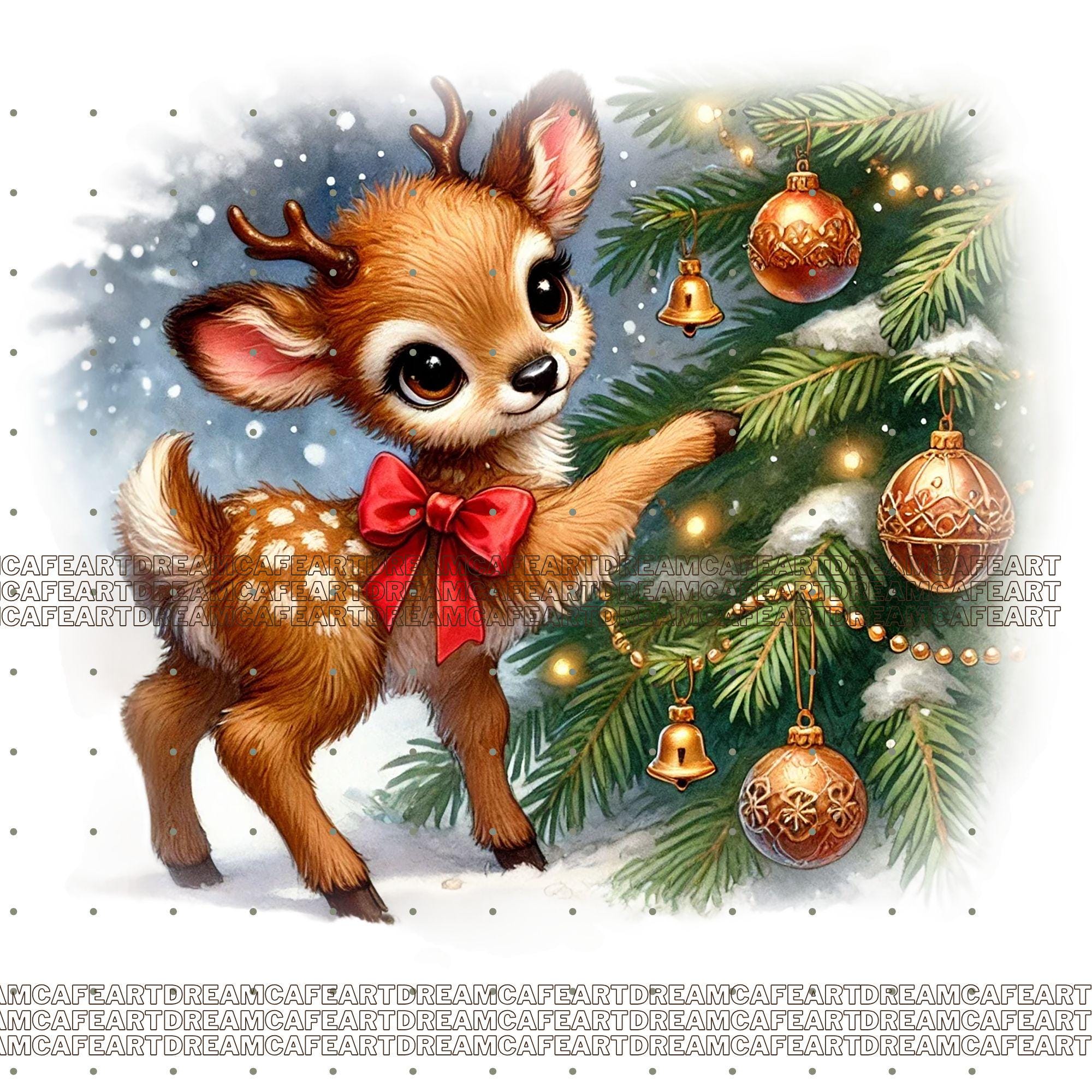 27 PNG and JPG, Christmas Deer Clipart Bundle,christmas Fawn Clipart ...