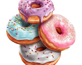 10 Watercolor Donuts clipart,Donuts clipart,food clipart,donut png,donuts clipart,dessert clipart,donuts png,Commercial Use,Digital Download