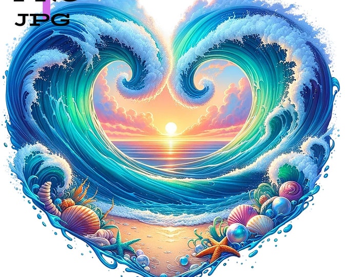 25 Beach Heart Watercolor Clipart Bundle, Ocean Heart Clipart, Beach ...