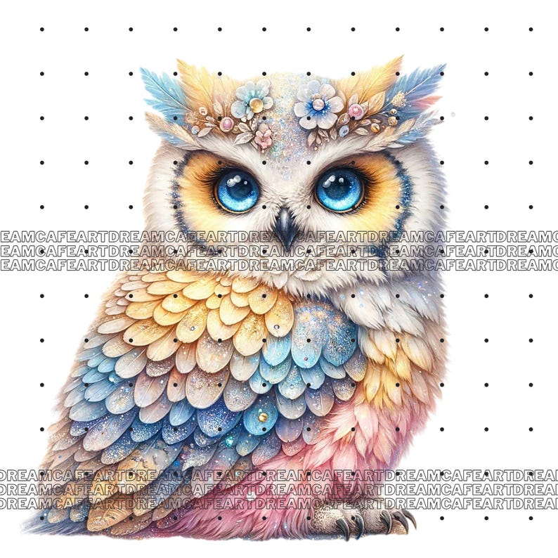 Owl Clipart bundle 135 PNG, Sparkling Owl Sublimation, Colorful Owls, Owl artwork, Owl printable, Digital Download, Card Making imagen 12